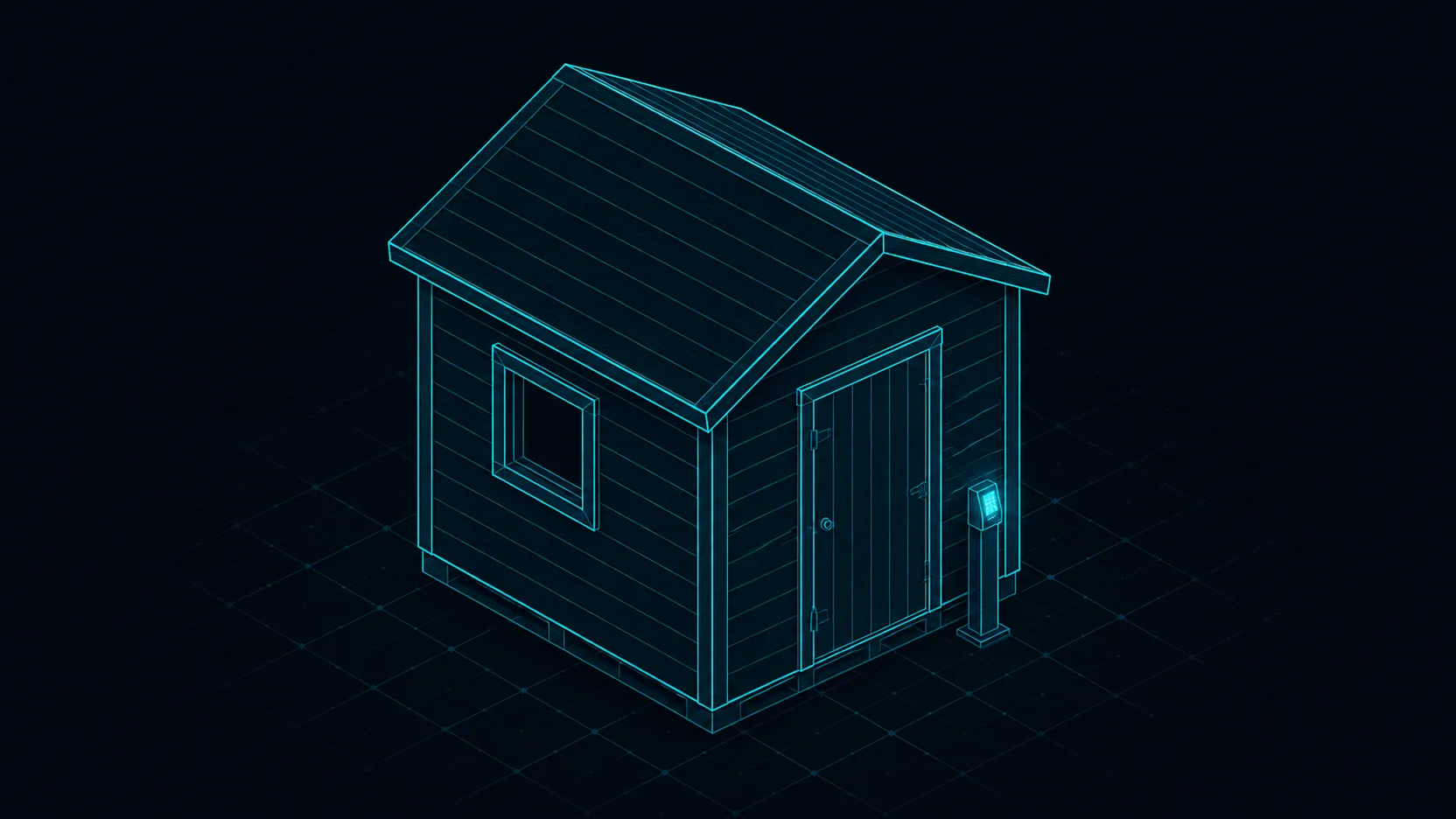 The shed — blueprint illustration