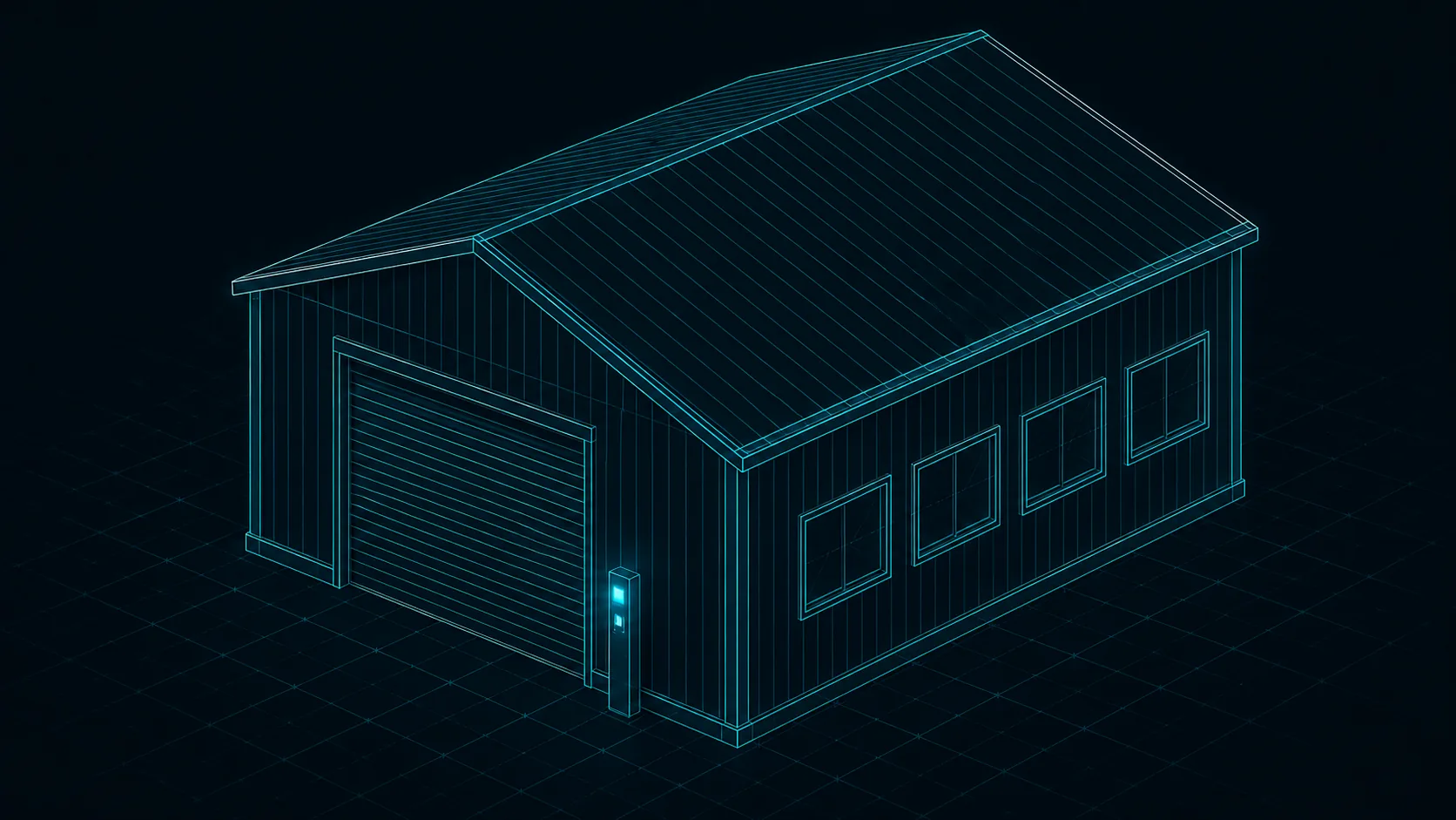 The workshop — blueprint illustration